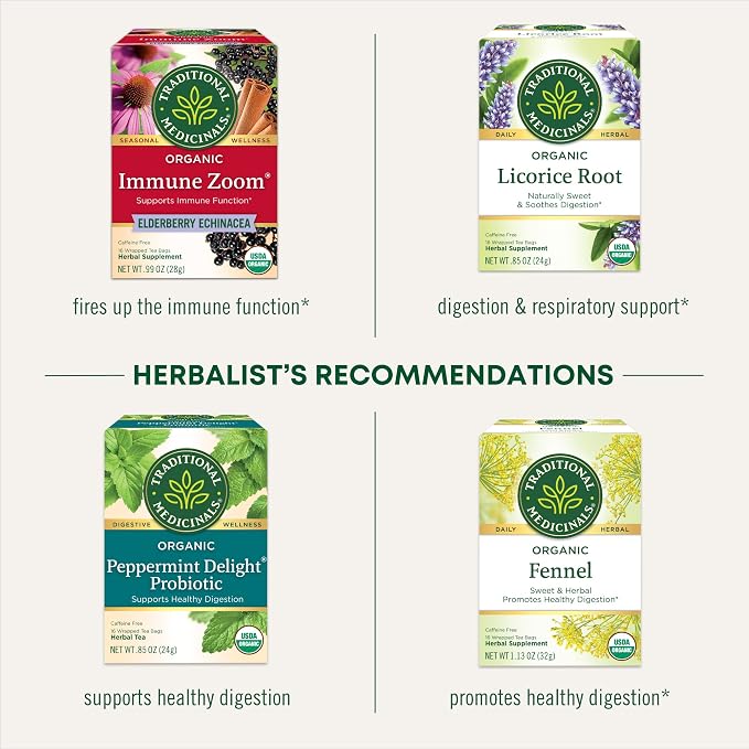 Traditional Medicinals Tea, Organic Throat Coat Lemon Echinacea, Supports Throat Health & Immune Function - Kosher, Non-GMO, Caffeine-Free, Compostable - 96 Tea Bags (3 Pack)