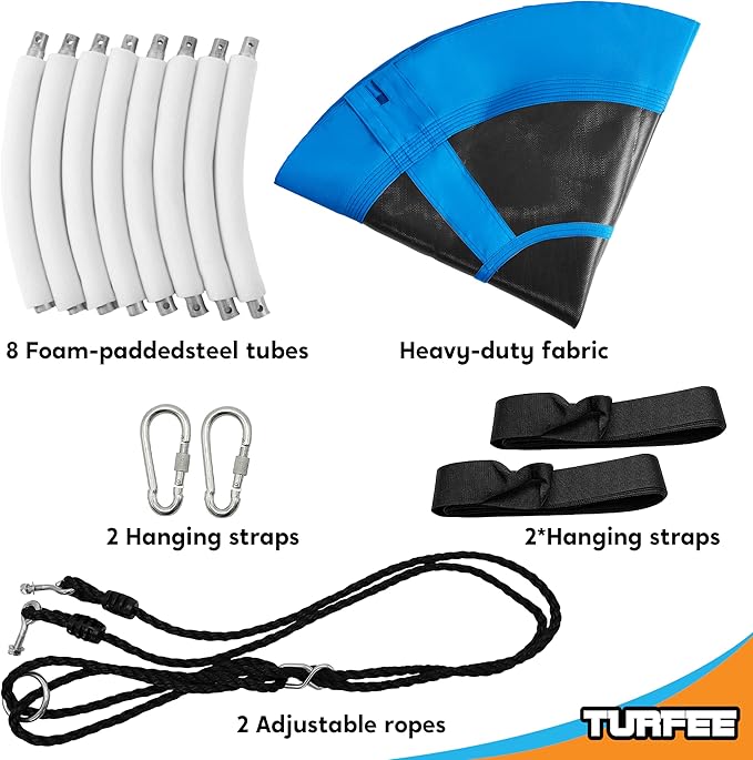 TURFEE 40 inch Saucer Tree Swing 900Lb Weight Capacity, Waterproof Swing Seat for Kids Outdoor with Hanging Straps Playground Outdoor Backyard(Blue)