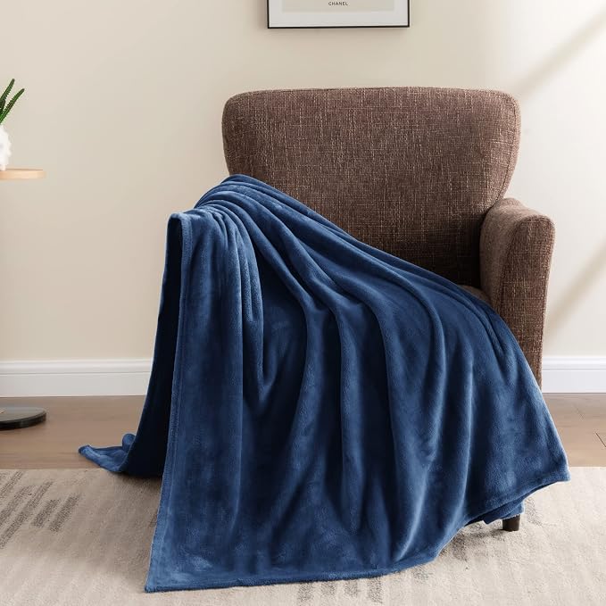 BEDELITE Fleece Blanket Soft Plush Twin Size Blanket Navy 60"x80" | Ultra Soft Fleece, Plush Microfiber, Lightweight Warmth, All Season Comfort, Fade Resistant, Machine Washable, Couch Sofa Bed