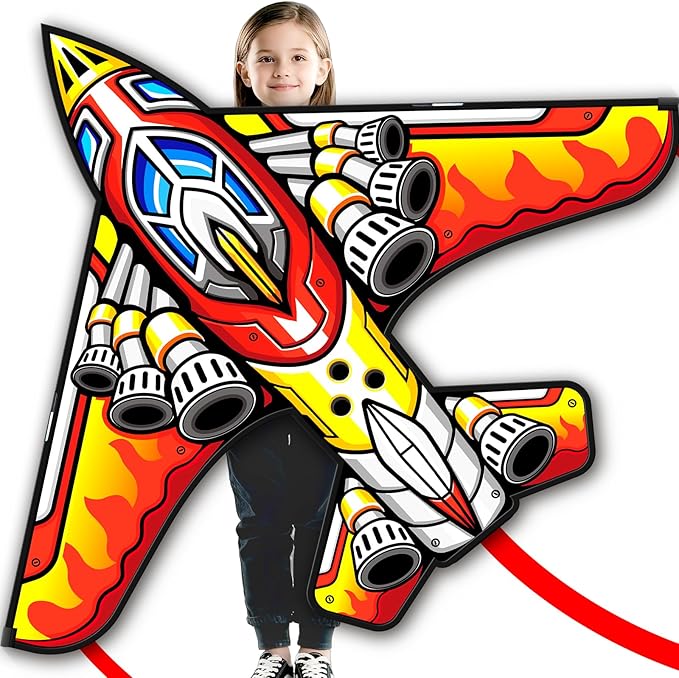 Fighter Kite Set, Suitable for Children Aged 8 to 12, Adults, Easy-to-Fly and Easy-to-Assemble Kite Suitable for Beginners