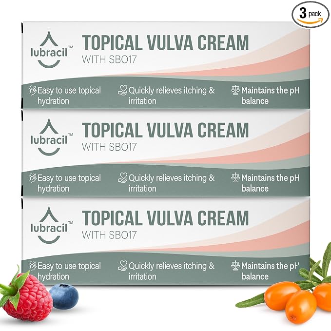 Lubracil Vulva Moisture Cream - Moisturizer for Women - 1.76 Fl Oz - 3 Pack | Lubracil vaginal cream soothes dryness, itching & irritation with sea buckthorn oil. Fast-absorbing & suitable for daily use