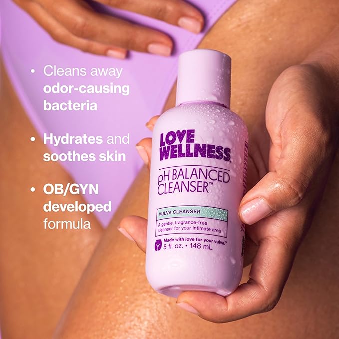 Love Wellness pH Balanced Cleanser | Feminine Vaginal Wash | Fragrance-Free | Vaginal Cleanser for Balanced pH, Intimate Health & Hygiene | Non-Irritating with Aloe Vera for Sensitive Skin | 5 Fl Oz