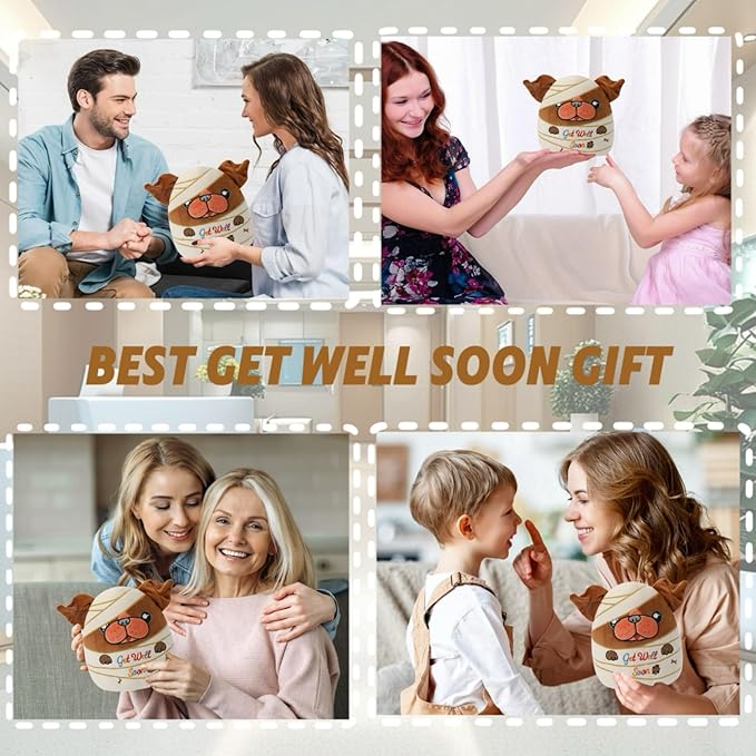 Get Well Soon Plush Dog – Injured Bulldog Stuffed Animal Adorable Bandages, Perfect Get Well Gift for Bulldog Lovers 9 Inch