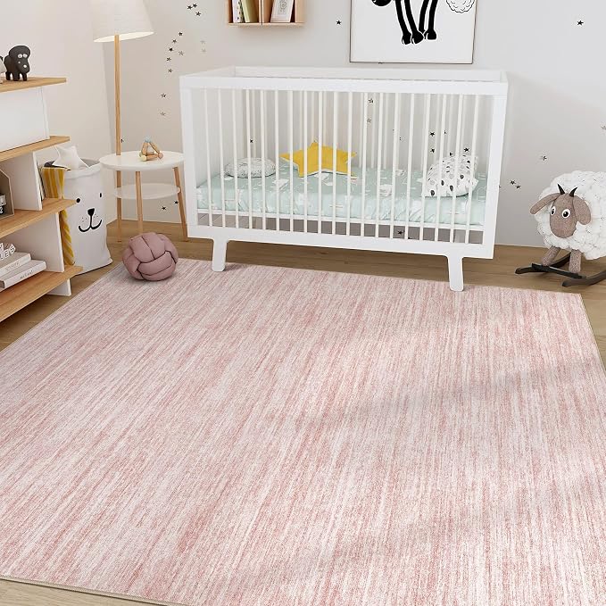 Nakagishi Boho 5x7 Area Rug Living Room Rugs Machine Washable Pink | Soft, Pet & Kid Friendly, Carpet for Living Room/Bedroom/Office/Kitchen/Nursery, Daily Home Decor Stain Resistant Moroccan