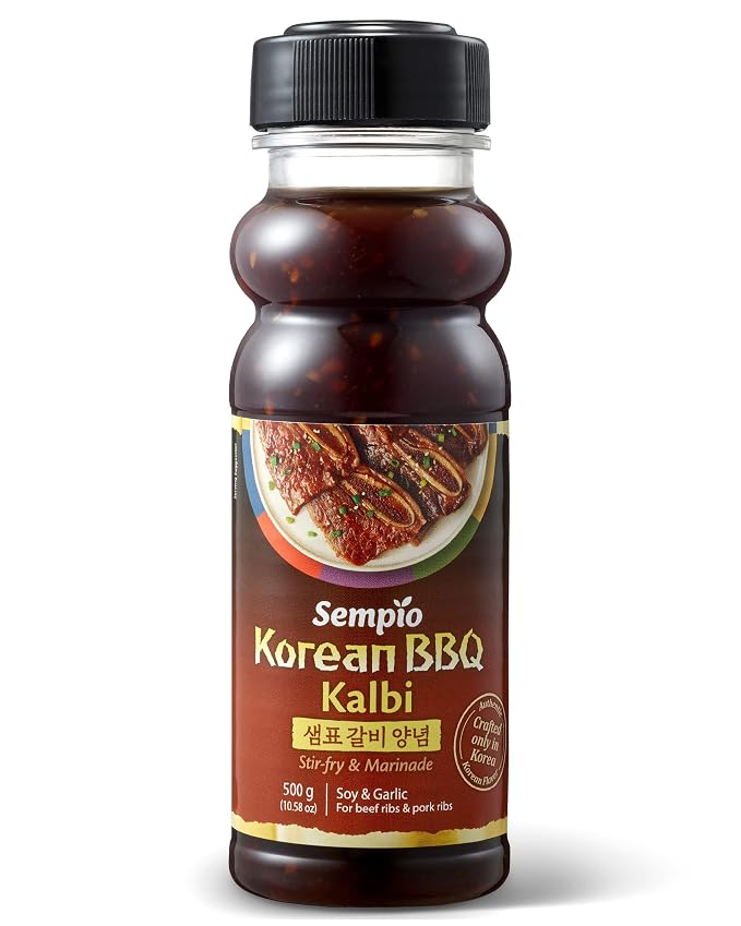 Sempio Korean BBQ Kalbi Soy & Garlic Marinade, 17.63oz / 500g | Sweet & Savory Authentic Korean BBQ Sauce with Soy Sauce & Garlic, Perfect for Stir-Fry and Grilled Meats, Zero Trans Fat