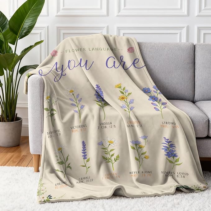 COMFAR Christian Gifts for Women Faith, Inspirational/Religious/Spiritual Gifts for Adults, Soft Throw Blankets for Women/Men, Personalized Blankets for Adults 50"x 60"