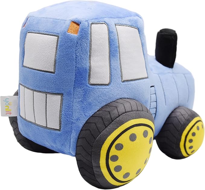 Soft Plush Tractor Stuffed Truck Toy Super Cute Car Plushie Throw Pillow Excellent Gifts for Kids or Birthday Party 12 Inches (Blue)