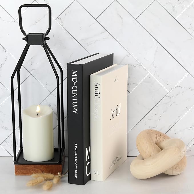 Aesthetic Decorative Books Set of 2 - Stylish Boxes for Coffee Table Decor | Stylish Modern Home Decoration for Your Bookshelf or Mantel, Faux/fake Books Doubles as Photo Storage or Keepsake Box