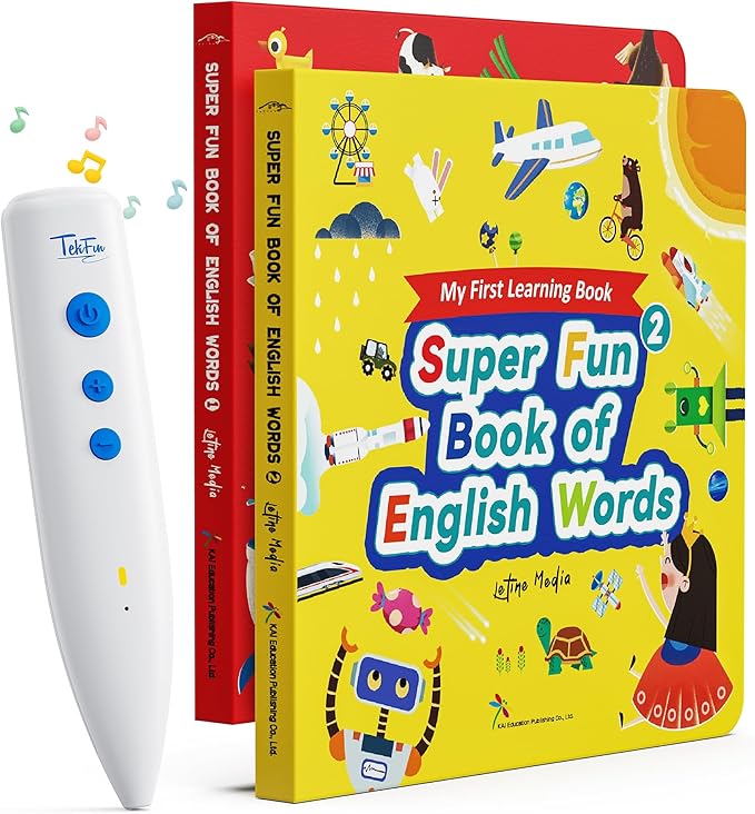 Talking Pen Books Sets, Interactive Audio Sound Books , Learning Electronic Toys for Toddlers Kids Age 1-4, Autism Sensory Games, Early Educational Birthday Gifts for Boys and Girls