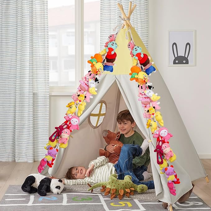 Stuffed Animal Storage Chain - 80 inch Toys Holder for Plush Animal Hanging or Corner Stuffed Animal Storage Suitable Hanging Plush Toys, Hats, Socks, Photos, Holiday Card & Nursery Room Wall Decor