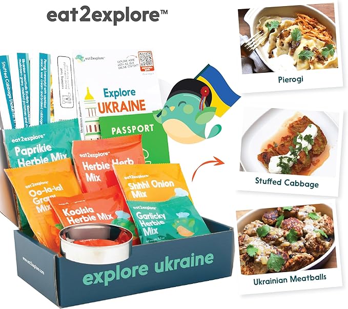Cooking Kits for Kids - Interactive & Educational Set with 3 Recipe Cards, Key Ingredients & Cooking Tools - Ideal Idea for Kids who Love to Create Meals (Ukraine Edition)
