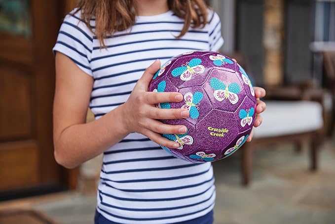 Crocodile Creek Soccer Ball - Inflatable Rubber Ball for Kids Ages 4 and Up - for Indoor and Outdoor Sports - PVC-Free