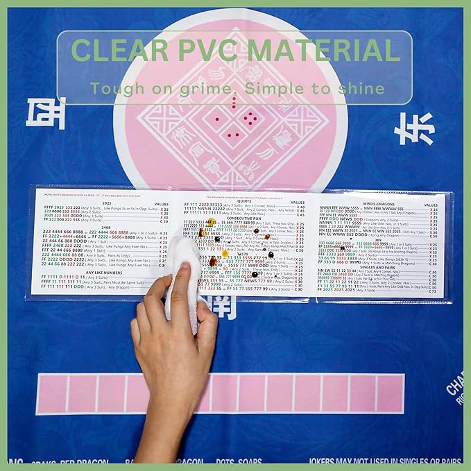 2025 Mahjong Card Sleeve, 3PCS Mahjong Card Protector Cover Clear Plastic Sleeves for Mah Jongg Scorecard Durable Mah Jong Gifts Suit for Large Print Size 6 1/8" x4 3/4"(90% Transparent)