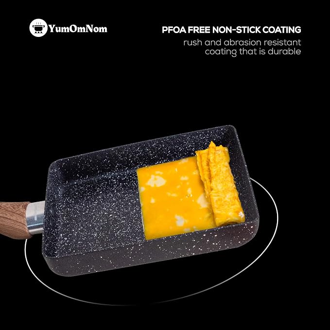 Tamagoyaki Pan with Lid, Japanese Cookware, Egg Pan, Rectangle Frying Pan, Kitchen Accessories, Square Pan, Omelette Maker Nonstick (With Glass Lid)