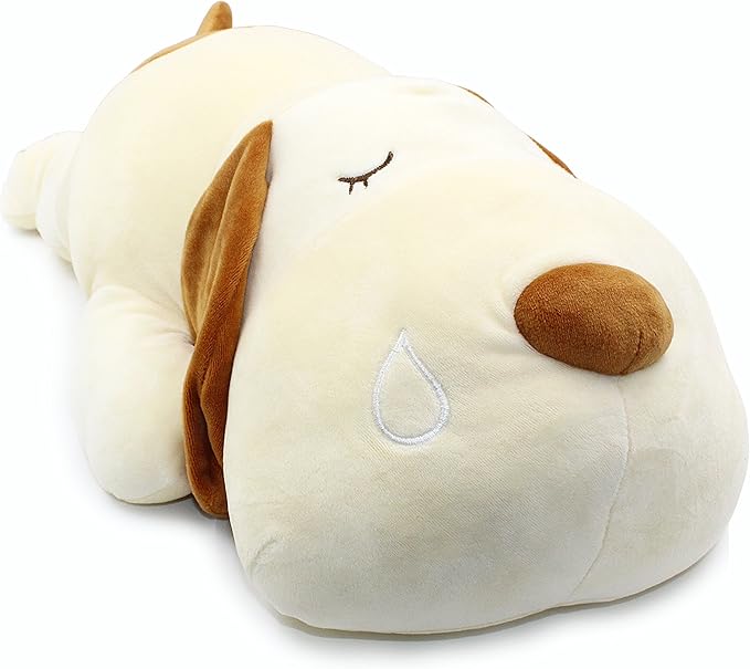 Very Soft Dog Big Hugging Pillow Plush Puppy Stuffed Animals Brown 23.5" Toys for Adults Kids Pets