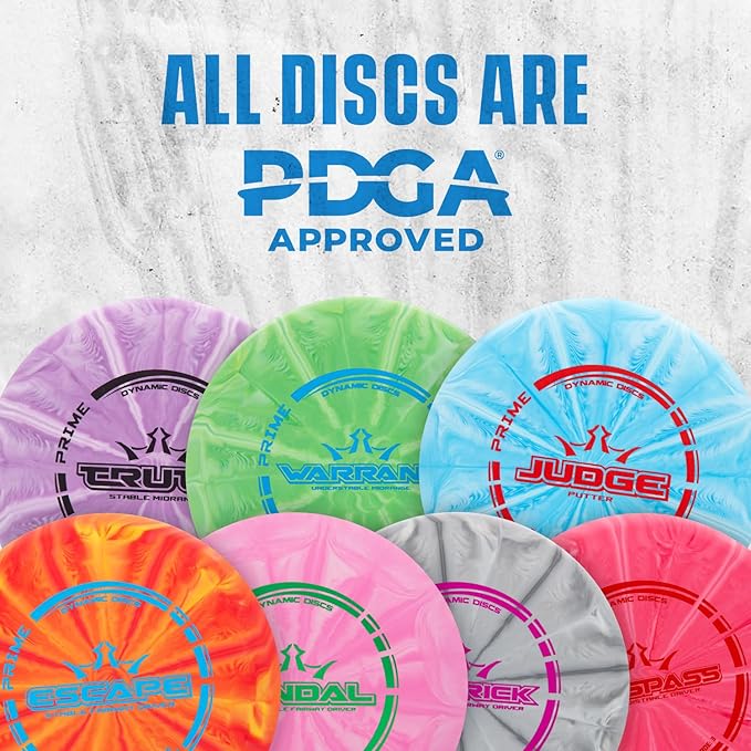 Dynamic Discs Prime Burst Disc Golf Set (7 Pack) | Includes Putter, 2X Midrange, 3X Fairway & Driver | Disc Golf Accessories for Beginners | 170-176g | Beginner Pack for Amateurs