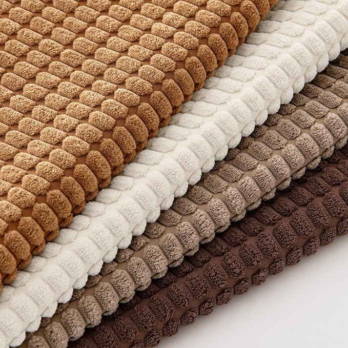 MIULEE Fall Decorative Throw Pillow Covers 20x20 Inch Set of 4 Brown | Modern Natural Rustic Throw Pillows, Warm Neutral Soft Corduroy Pillowcases, Home Decor for Sofa Living Room Bed