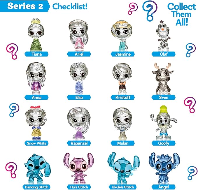 Disney Crystal Surprise 16 Pack Bundle: Series 2 Surprise Blind Mini Figures with Accessories & Activity Compound, Perfect for Party Favors & Mystery Unboxing Fun