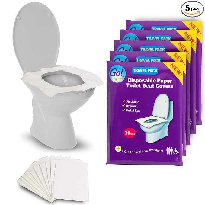 XL Travel Pack of 4 Packs (40-Count) + 1 Free Pack (10-Count) ! - Disposable Toilet Seat Covers - New!