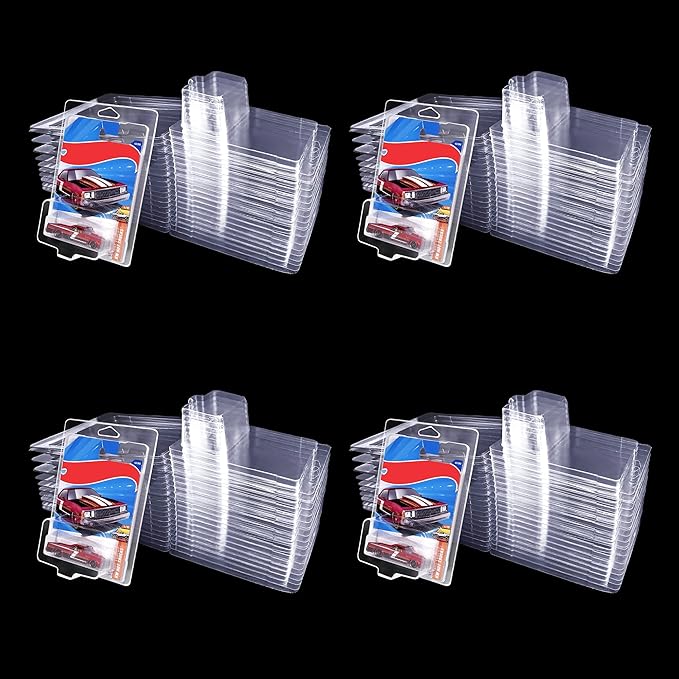 120 Pack Protector case for Hot Wheels -Clamshell Plastic Display Cases for 1:64 Scale Models, Crystal Clear UV-Resistant, Dust-Proof & Scratch-Resistant Plastic Storage Case with Secure Seal