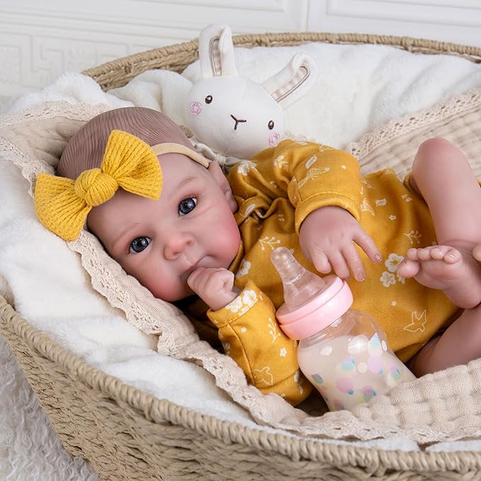 Milidool Lifelike Reborn Baby Dolls - 20 Inch Realistic Newborn Baby Dolls Girl, Real Life Baby Dolls with Soft Weighted Body, Real Baby Reborn Gift with Accessories for 3+ Years Old Kids