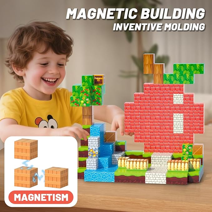 Magnetic Blocks 150PCS for Kids, Building Toys for Boys & Girls Ages 3-5 6-8 8-12. STEM Learning, Montessori, Fidget, Sensory Cubes. Magnet Tiles Block Gifts for Toddler 3+ Year Old