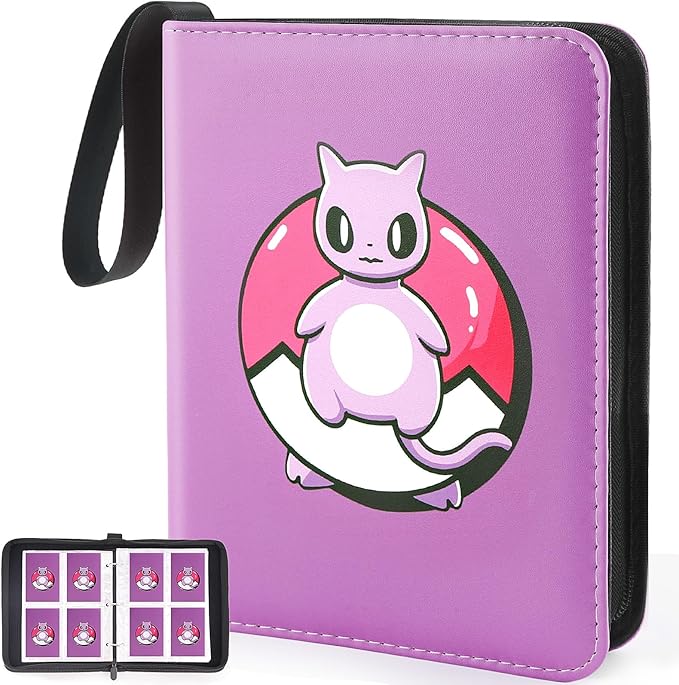 Collectible Trading Card Albums, 400 Card Holders with 50 Removable Sleeves, Portable 4 Pockets Collectible Trading Card Binder, PU Card Collection Binder for MTG, TCG, Sport Card, Game Cards