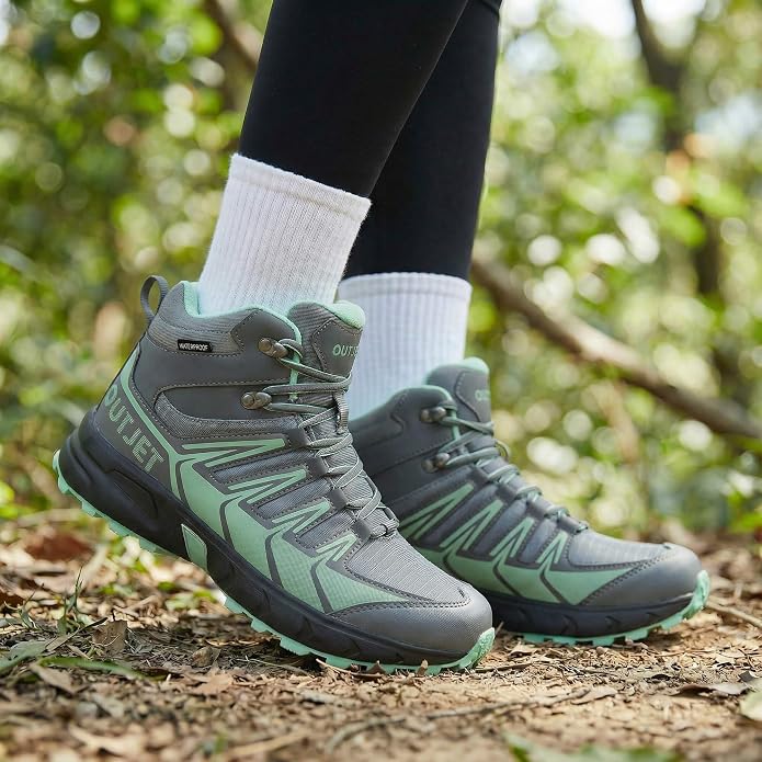 Women's Waterproof Hiking Boots Lightweight Comfortable Non-Slip Outdoor Walking Trekking Trails Boot