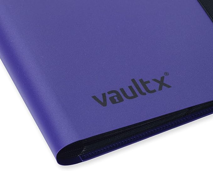 Vault X 4 Pocket Standard Strap Binder, Holds 160 Trading Cards in 20 Side-Loading Pages (Purple)