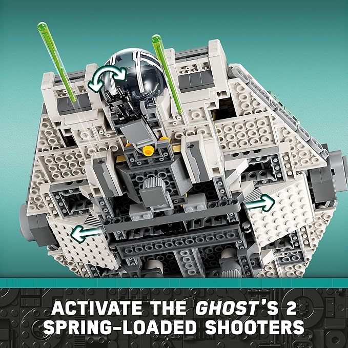 LEGO Star Wars Ahsoka Ghost and Phantom II Spaceship Toy - Star Wars Building Toys Set for Kids, Boys & Girls, Ages 10+ - Gifts for Birthdays - 5 Minifigures - 75357