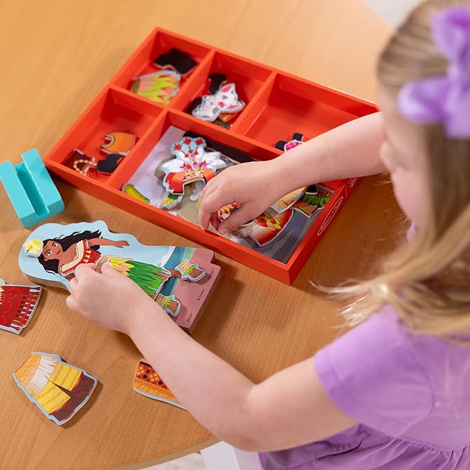 Melissa & Doug Disney Princess Moana Magnetic Dress-Up Wooden Doll Pretend Play Set (30+ pcs)