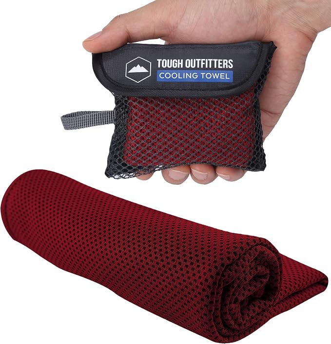 Tough Outdoors Cooling Towels for Neck Face - Neck Cooling Towel for Hot Weather Yoga Sports Golf Sweat - Instant Cold Towel
