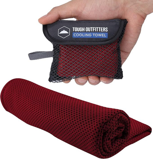 Tough Outdoors Cooling Towels for Neck Face - Neck Cooling Towel for Hot Weather Yoga Sports Golf Sweat - Instant Cold Towel