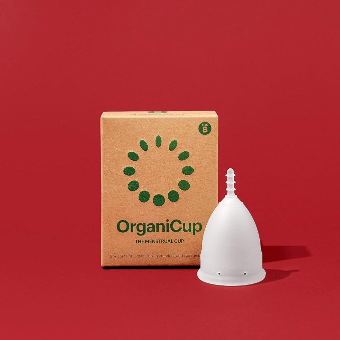 OrganiCup Menstrual Cup - Pads and Tampons Alternative - Size B/Large - Reusable Period Cup - Certified Vegan - Soft, Flexible Medical-Grade Silicone