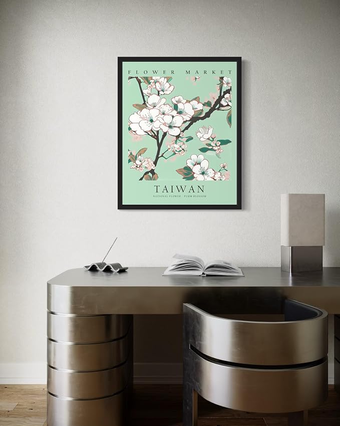 Taiwan Flower Market Unframed Art Print Poster, Wall Art Floral Painting Botanical Decor for Bedroom, Kitchen, Bathroom Livingroom Decoration 82B (Taiwan, 36"L x 24"W, Unframed)