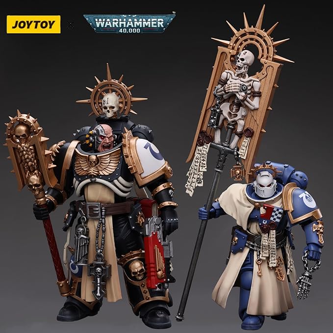 JOYTOY 1/18 Warhammer 40k 2PCS Action Figure Ultramarines Bladeguard Ancient,Chaplain Indomitus Collection Anime Model Christmas Birthday Gifts