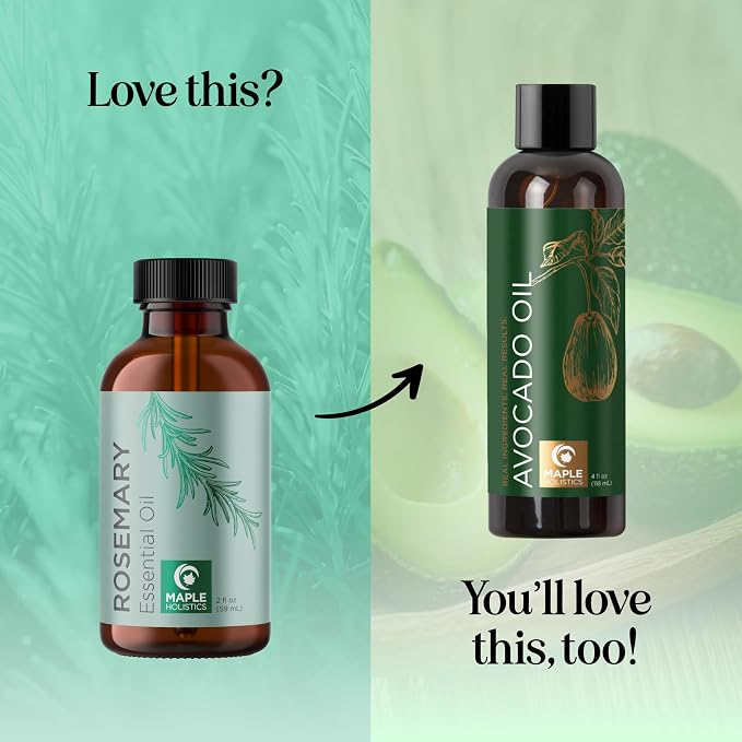 Pure Rosemary Oil for Hair Care - Volumizing Aromatherapy Rosemary Essential Oil for Diffuser Plus Hair Skin and Nail Care - Nourishing Oil for Enhanced Shine and Dry Scalp Care (2oz)