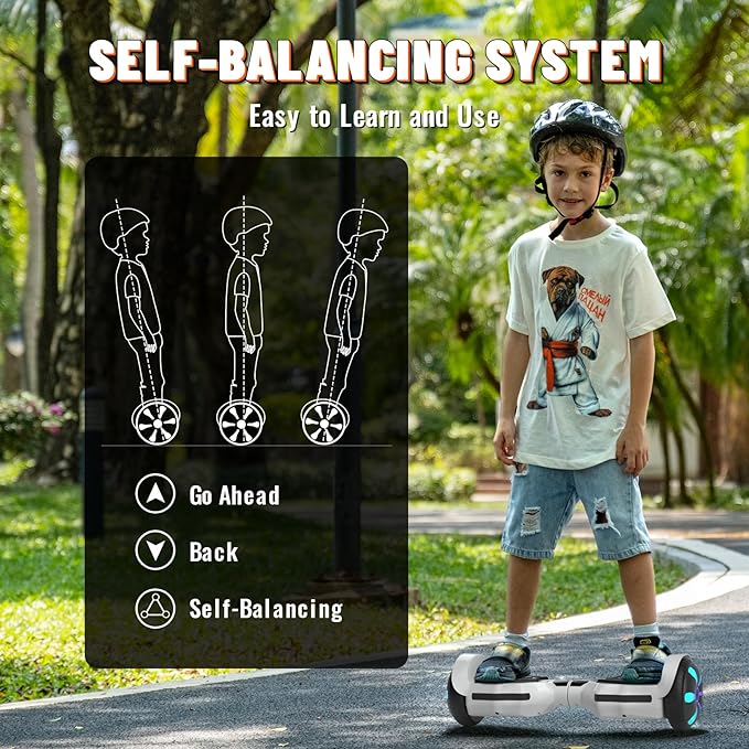 SIMATE Scooter, Bluetooth Speakers and LED Light-Up Wheels, APP Control, Dual 250W Motors, 8.5 mph Max Speed & 8.5 Miles Max Range, Gifts for Kids Adults Girls Boys
