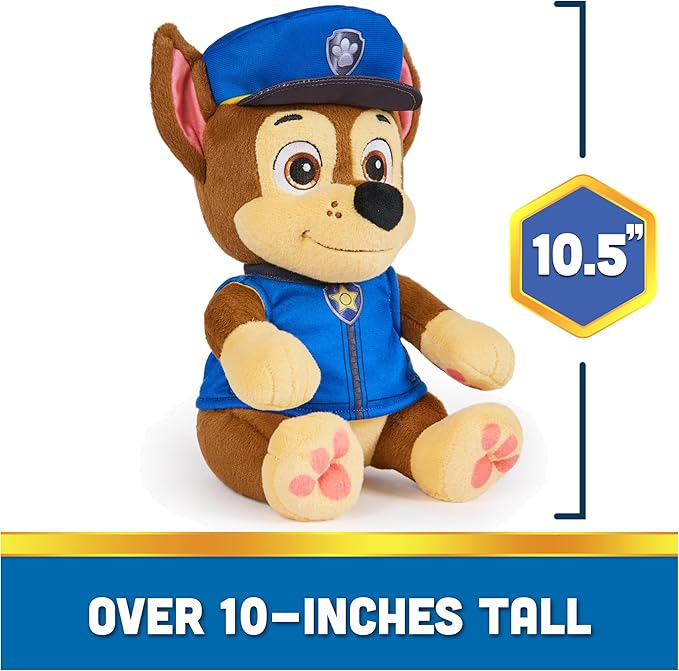 Paw Patrol, Bedtime Plush Chase, 10-Inch Stuffed Animal with Reversible Outfit, Kids Toys for Boys & Girls Ages 3 and Up