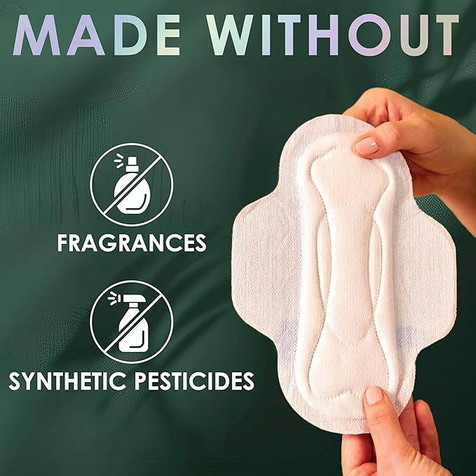 L. Ultra Thin Pads for Women, Organic Cotton Top Layer, Overnight Absorbency, Menstrual Pads with Wings, Made Without Synthetic Pesticides and Fragrances, 36 Count