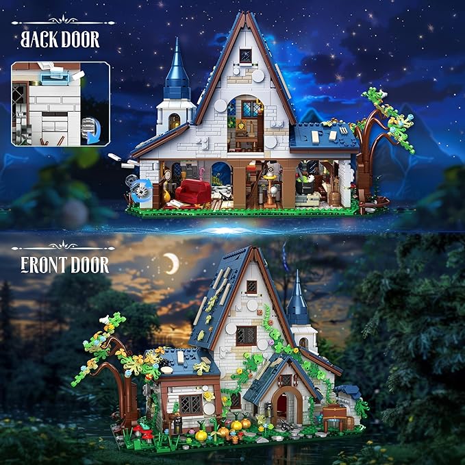 Magic Stone House Building Block Set for Girl 8-12, Creator Architecture House Building Kit, Model House Toy for Kids, Gift Idea for Boys and Girls Aged 9 and Up, 2666Pcs