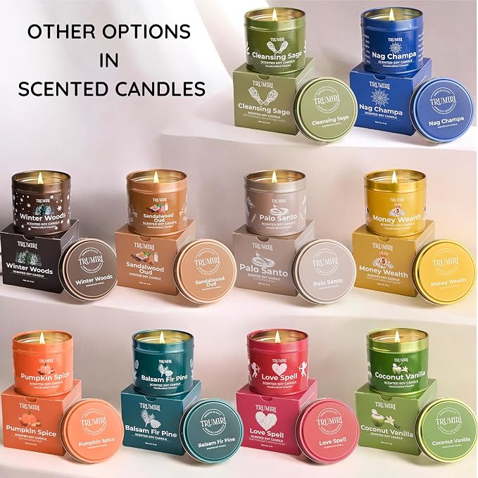 Love Spell - Scented Candles for Women & Men with Rose Petals and Crystals - 5oz Soy Clean Organic Non Toxic - Velas Aromáticas - Aromatherapy Spa Valentines Gift Home Décor Aesthetic Candel