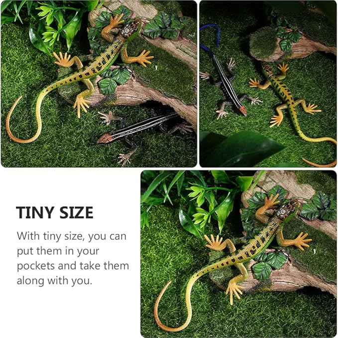 Artificial Lizard Animal Plaything Plastic Simulation Animal Model for Kids Early Education Halloween Party Trick Toy Potted Plant Decoration