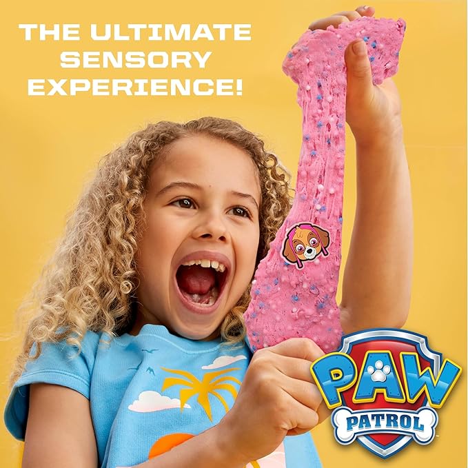 Paw Patrol SLIMYGLOOP Mix'Ems Bubblegum Cloud Slime, 2.5 oz With Fun Mix-Ins, Rubber Skye Charm, Toys for 3 Year Old Boys, Fidget Toy, Super Soft Non-Sticky Stress Relief Toy