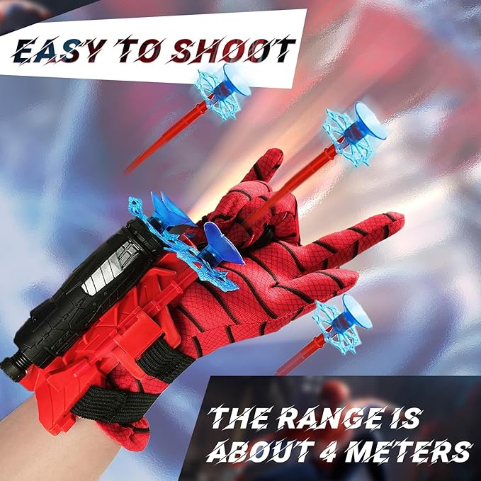 Spider Web Gloves Shooters Costume Toy for Kids Girl Boys Cosplay Launcher Action Figure