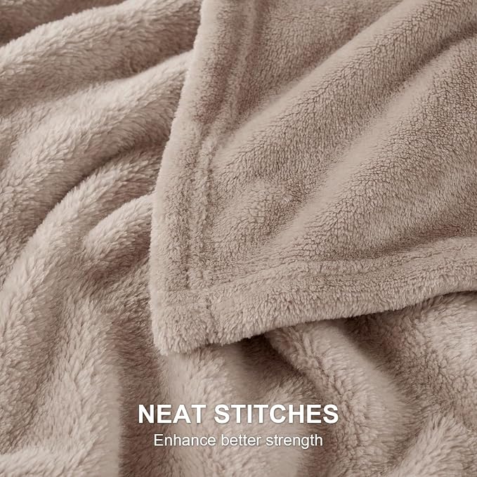Hansleep Twin Mocha Brown Fleece Blanket, Soft Flannel Bed Blanket | Fuzzy Cozy Blanket 60x80 Inches, Multi-use for Bed, Sofa, Couch, Travel, Camping, All Season Warm Lightweight Cover