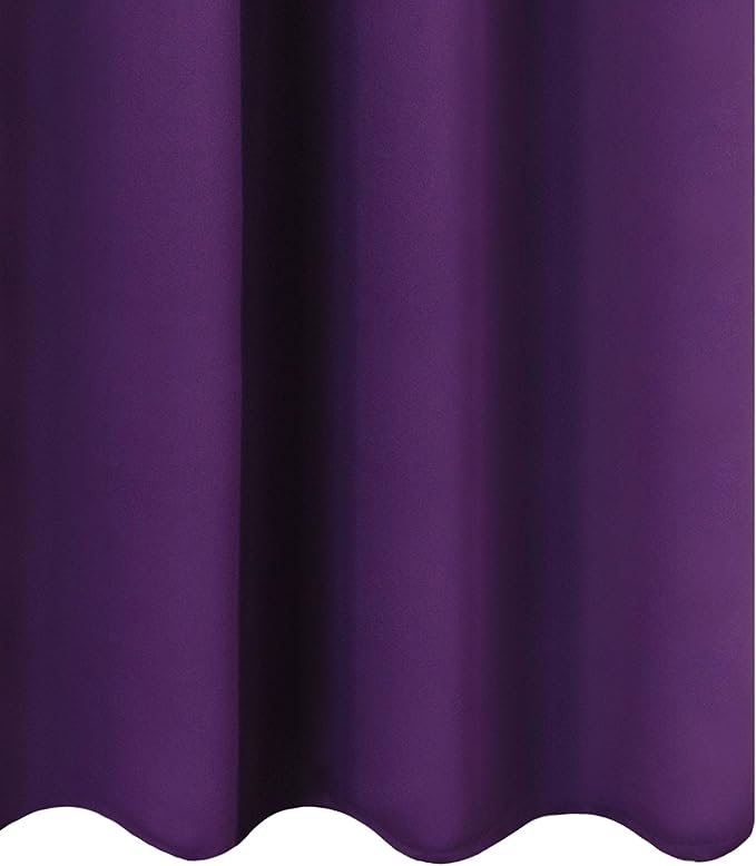 LEMOMO Blackout Curtains 66 x 95 inch/Purple Curtains Set of 2 Panels/Thermal Insulated Room Darkening Bedroom Curtains