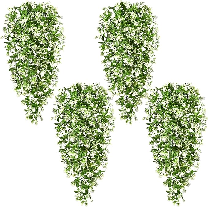 Waipfaru 8Pcs Fake Hanging Plants, Faux Ivy Fake Vines Greenery | UV Resistant Faux Outdoor Plants Ivy Vines for Modern Boho Patio Outdoor Indoor Party Wall Porch Gazebo Aesthetic Decor