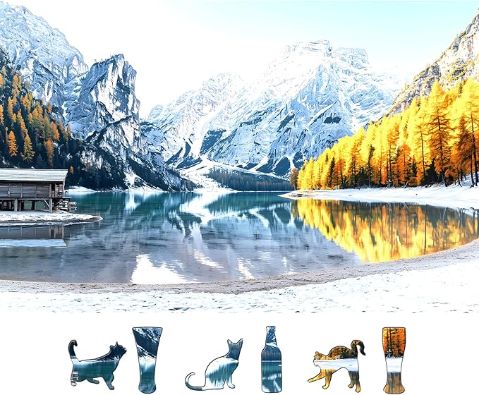 Italy Dolomite Lake 500 Piece Puzzles for Adults, Fun Puzzles for Adults 500 Pieces with HD Print & Poster, 15" X 23" Dust Free Halloween Christmas Family Games