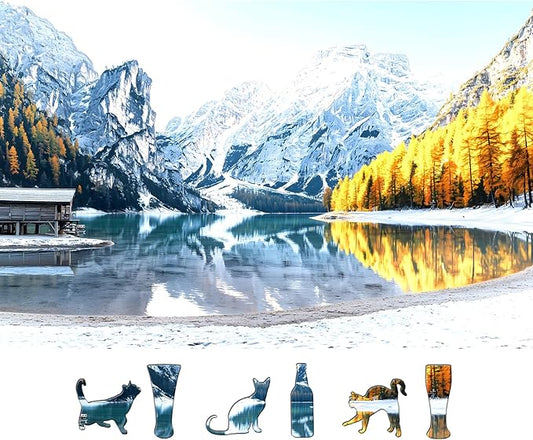 Italy Dolomite Lake 500 Piece Puzzles for Adults, Fun Puzzles for Adults 500 Pieces with HD Print & Poster, 15" X 23" Dust Free Halloween Christmas Family Games